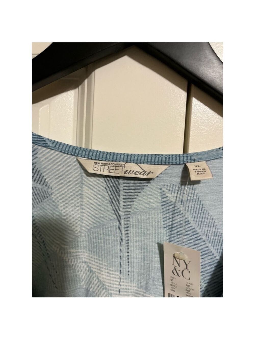 New York & Company Blue Leaf Print Dress XL - Picture 4 of 5